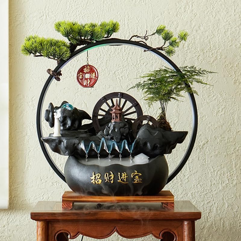 Indoor Water Fountain Decor for Home Office Zen Style