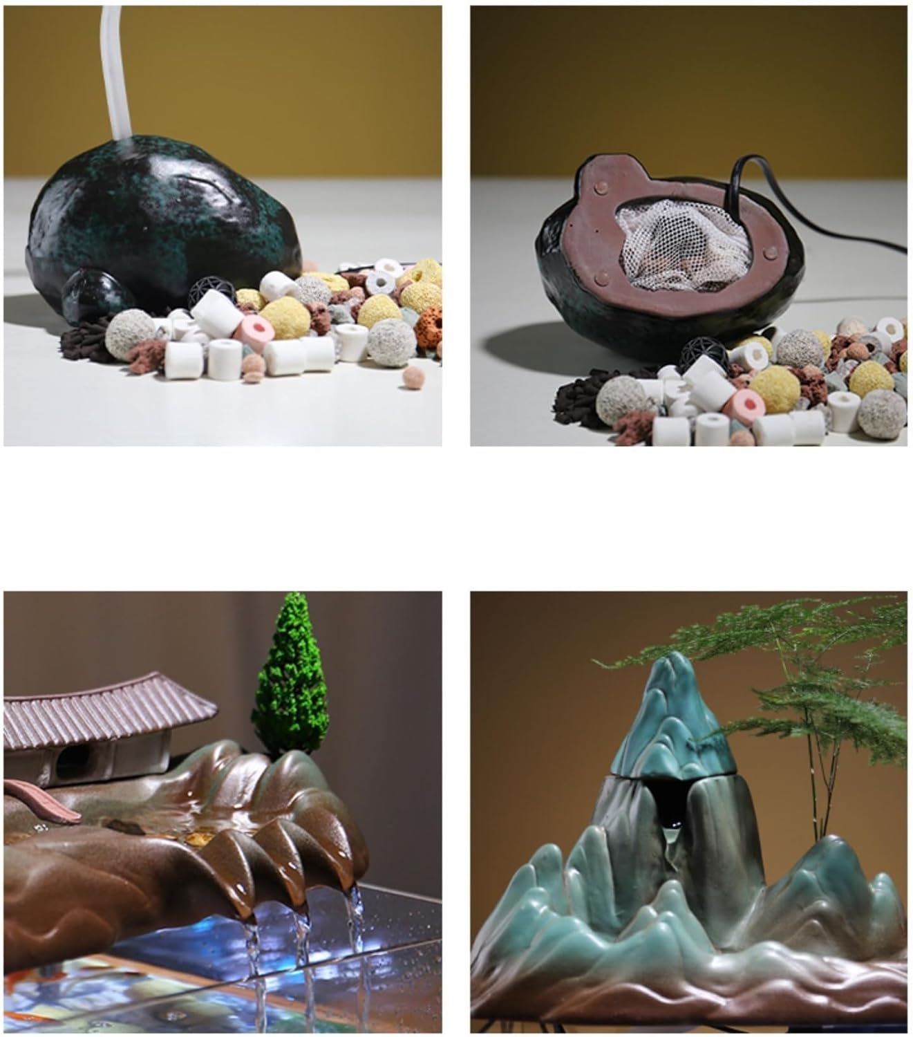 Modern Indoor Water Fountain with Goldfish and Circulating Water System