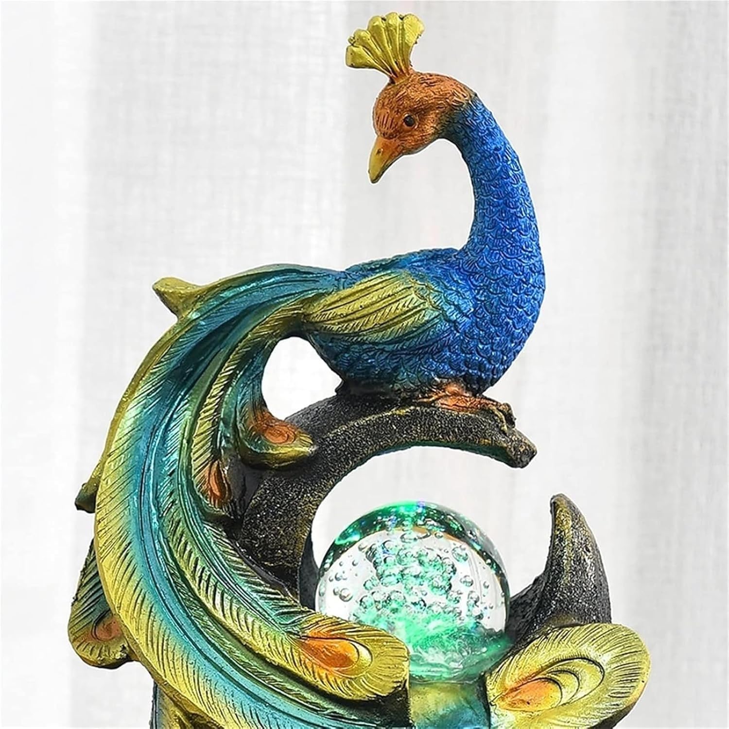 Peacock Shape Tabletop Fountain Home Office Decor