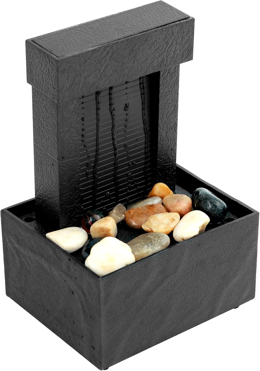 Dark Blue Tabletop Fountain with Light and Sound