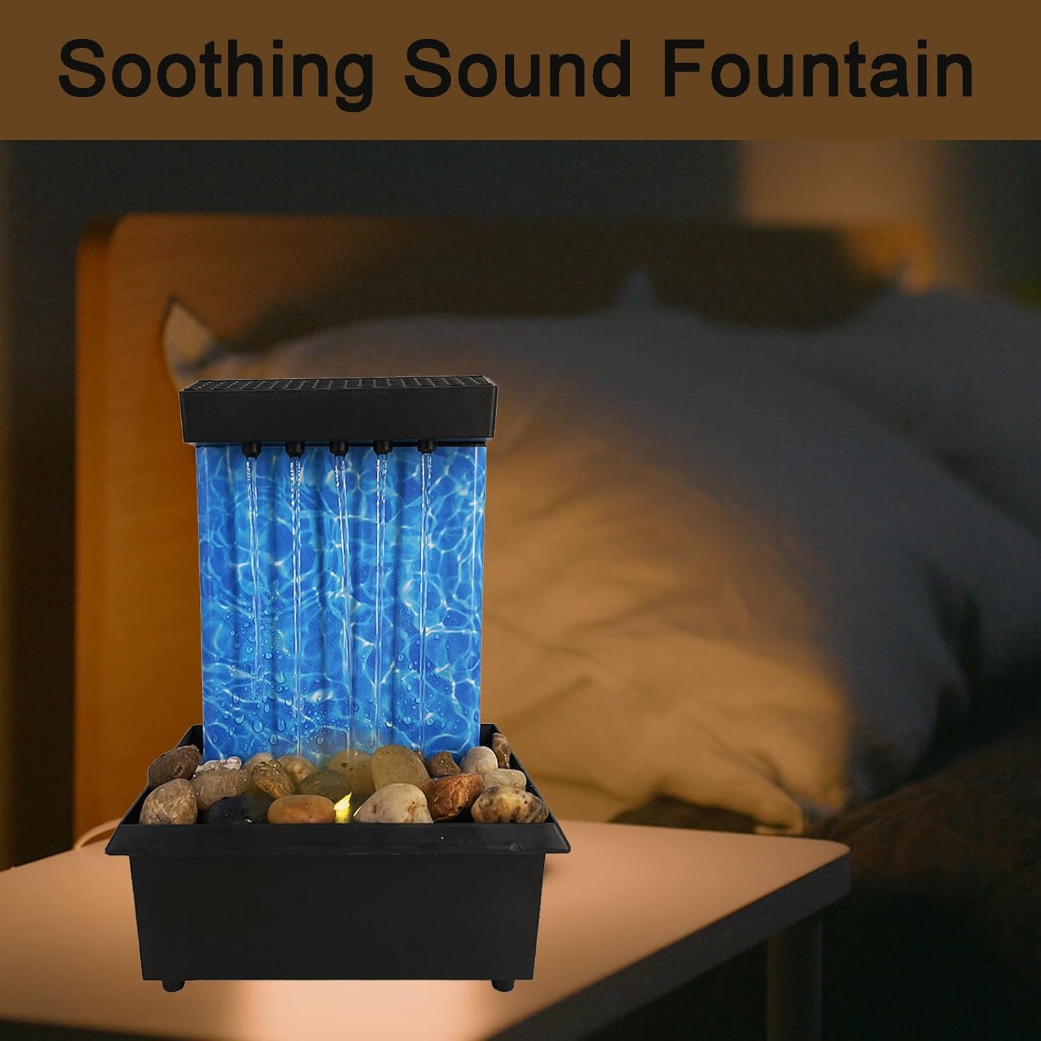 7 Inch Desk Fountain Indoor Waterfall USB Powered Zen Decor