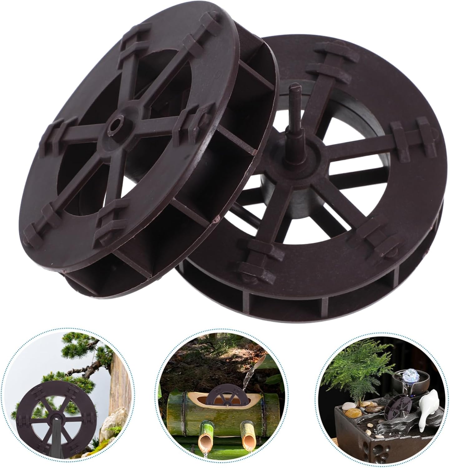 2pcs Mini Water Wheel Fountain Decor DIY for Fish Tank and Desktop