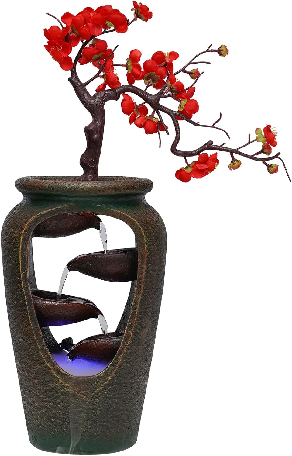 Headery 20 Inch Tabletop Resin Fountain with LED Lights
