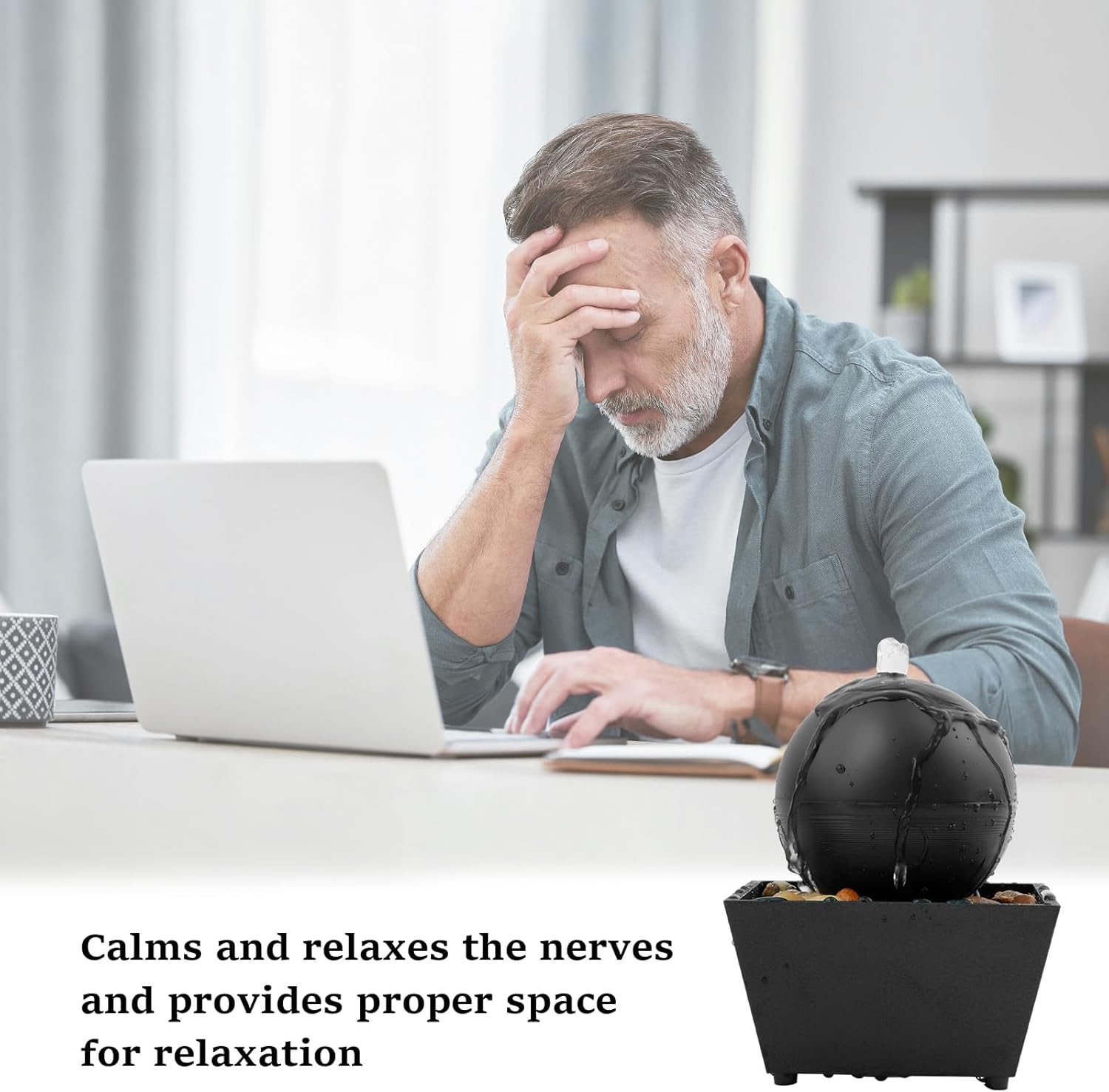 6 Inch USB Powered Tabletop Fountain with Lights