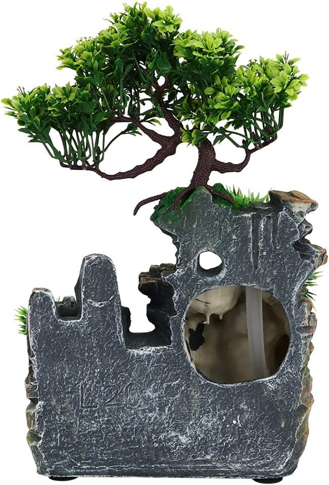 Stress Relief Indoor Fountain with Rockery and Plant