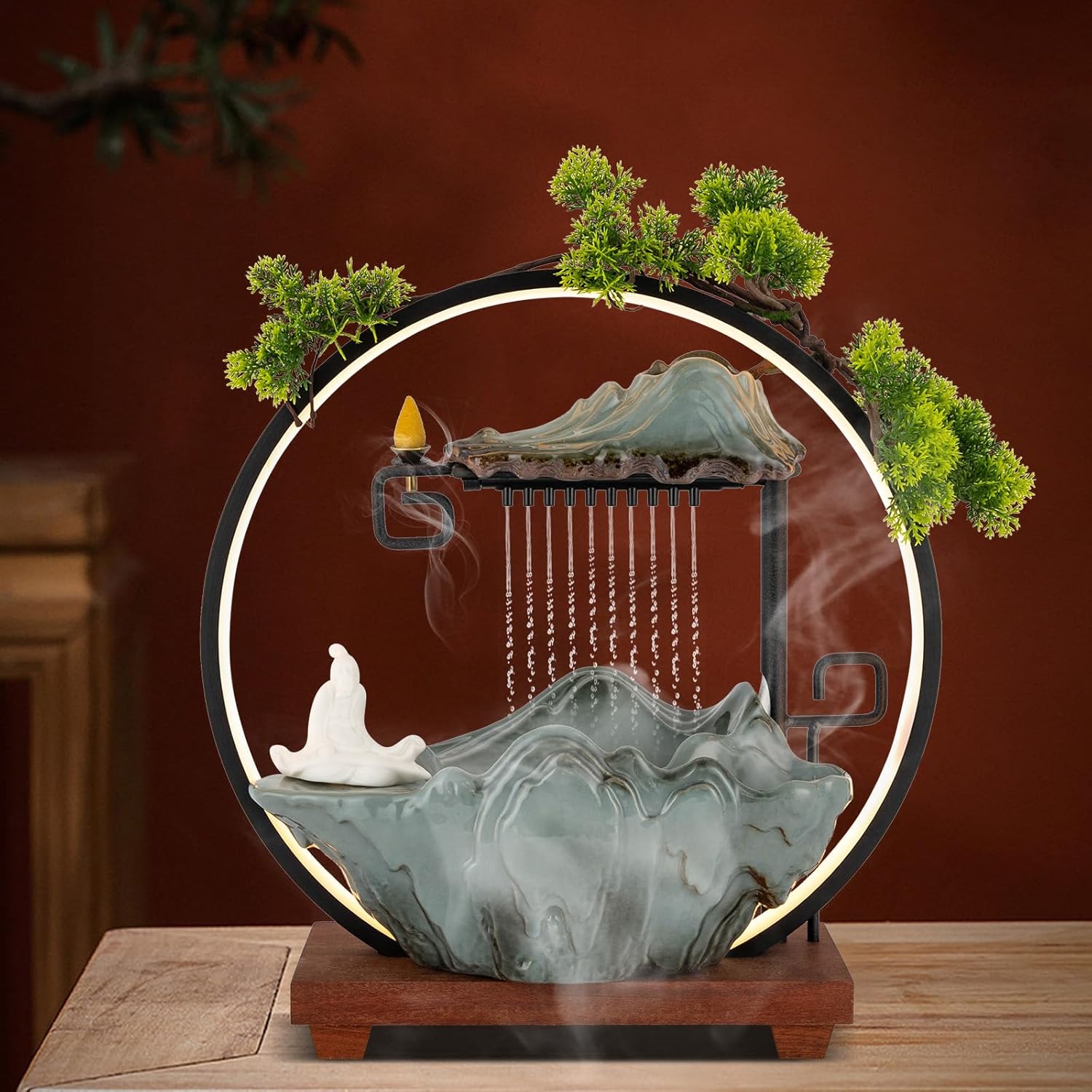 Tabletop Fountain with Light and Atomizer