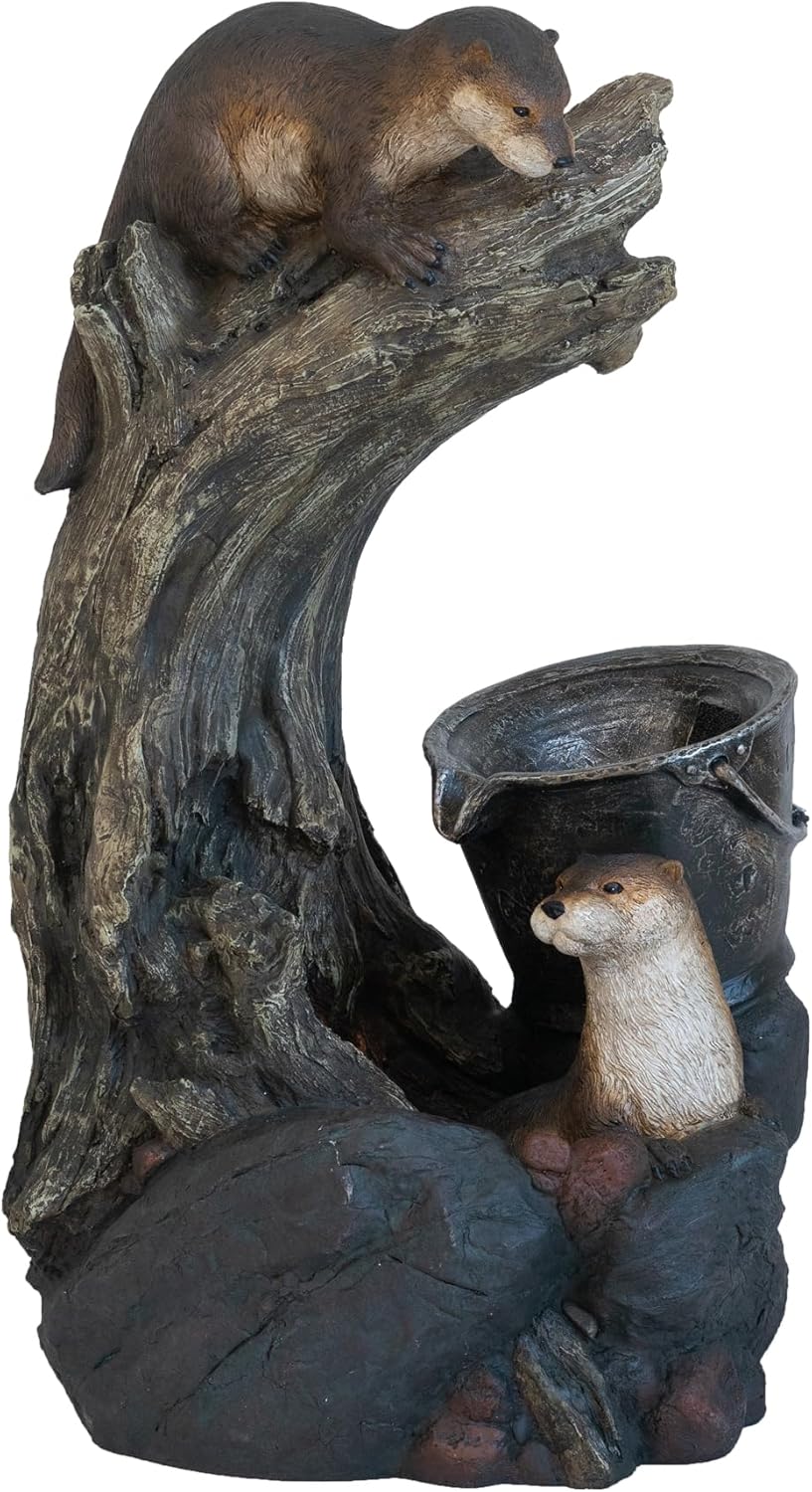 Charming Decorative Water Fountain with Otter Design and Pump