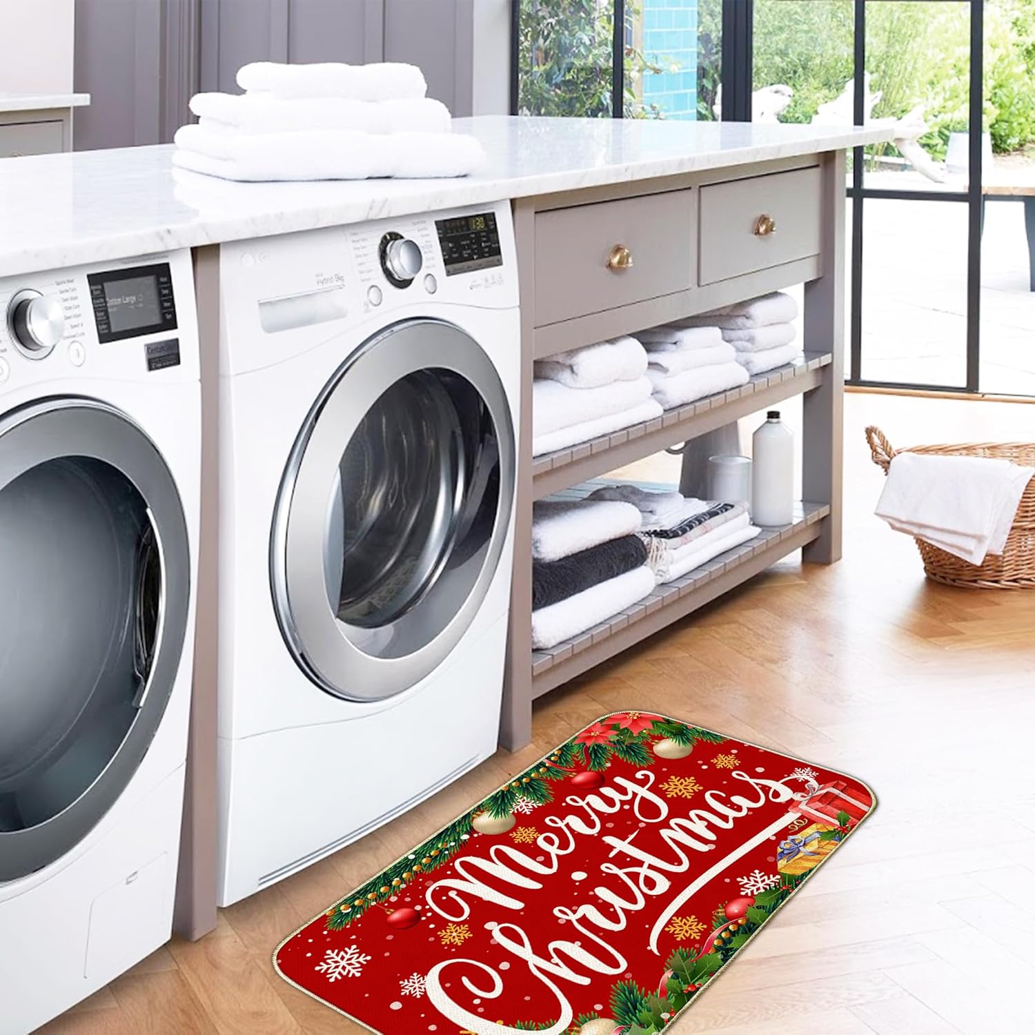 Unibyby Christmas Door Mat Outdoor 17x29 Inch