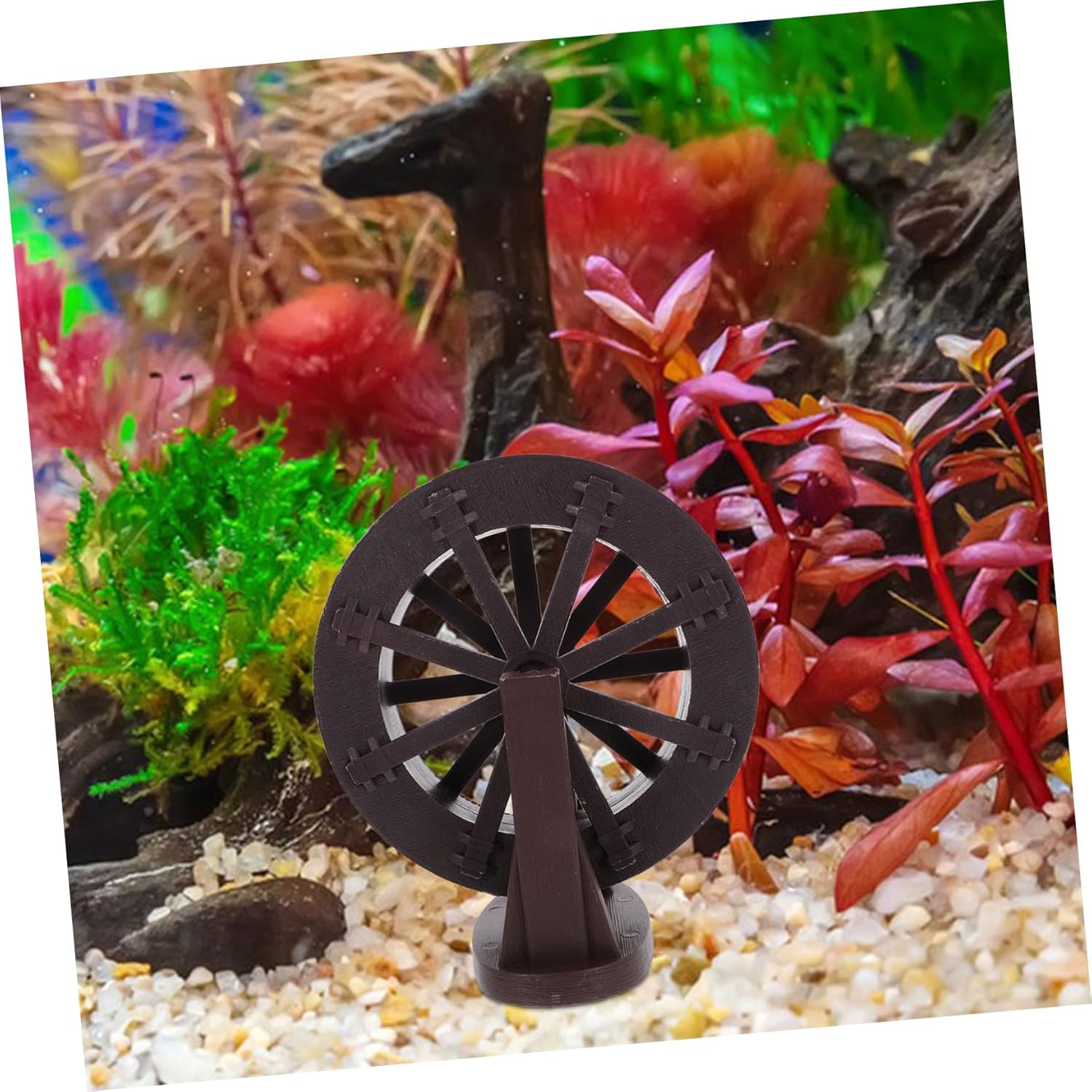 Cabilock Micro Landscape Water Wheel Fountain Replacement Part with Bracket for Fish Tank and Indoor Garden