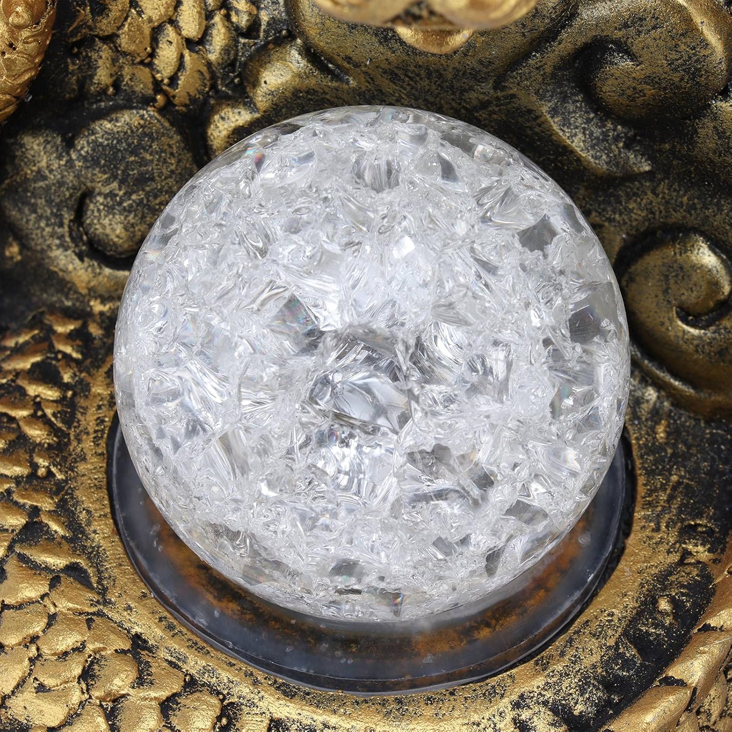 FOKH Tabletop Fountain with LED Light and Waterfall Sound