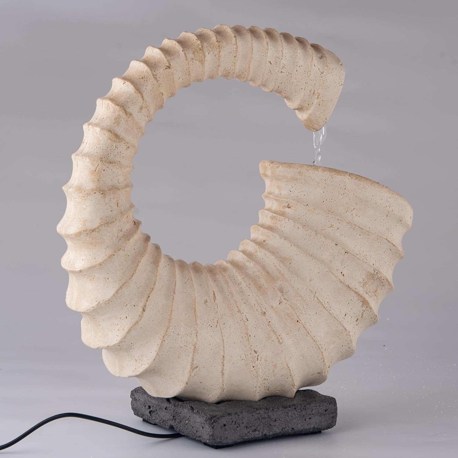 Depth Indoor Tabletop Fountain with Seashell Design