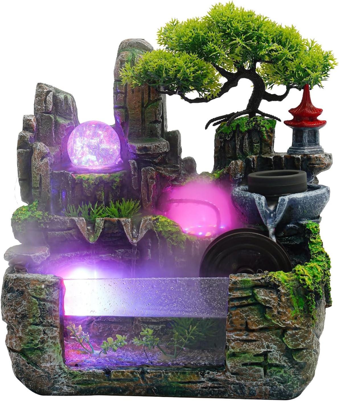 Gdrasuya10 Waterfall Desktop Fountain with Bonsai