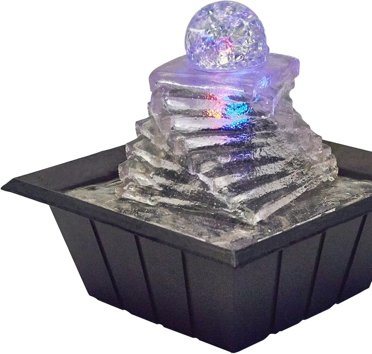 Serene Indoor Water Fountain with LED Light for Relaxation