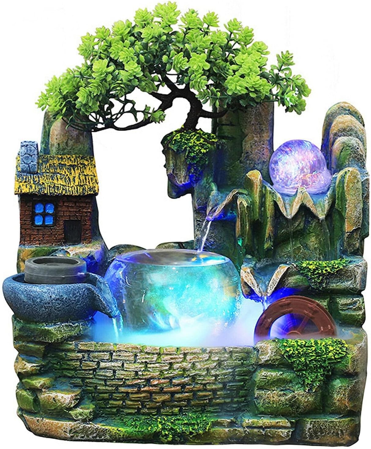 Tabletop Fountain Waterfall Lucky Decor Humidifier Rockery