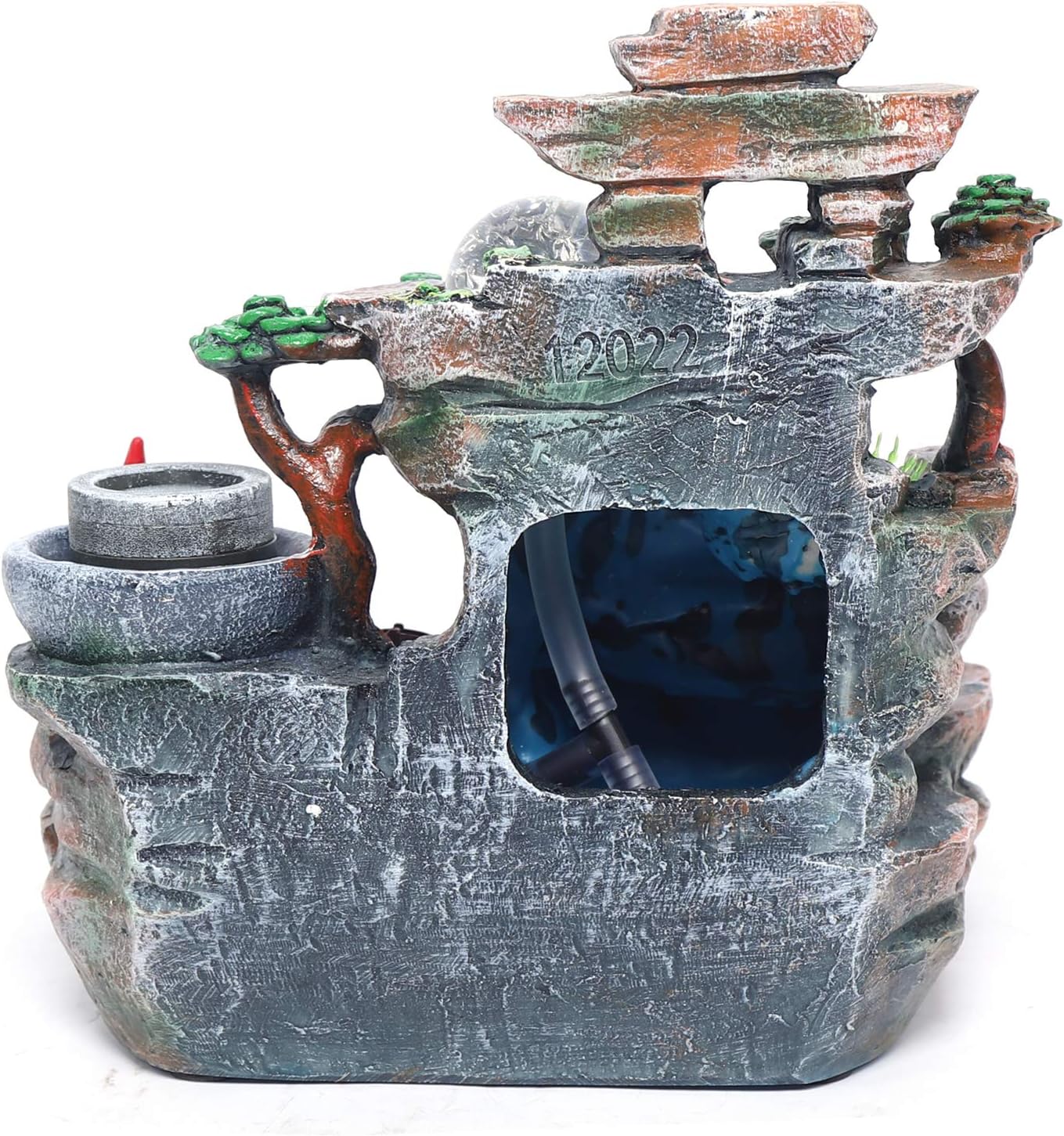 Mini Indoor Waterfall Rockery Fountain for Home Office Desk Decoration