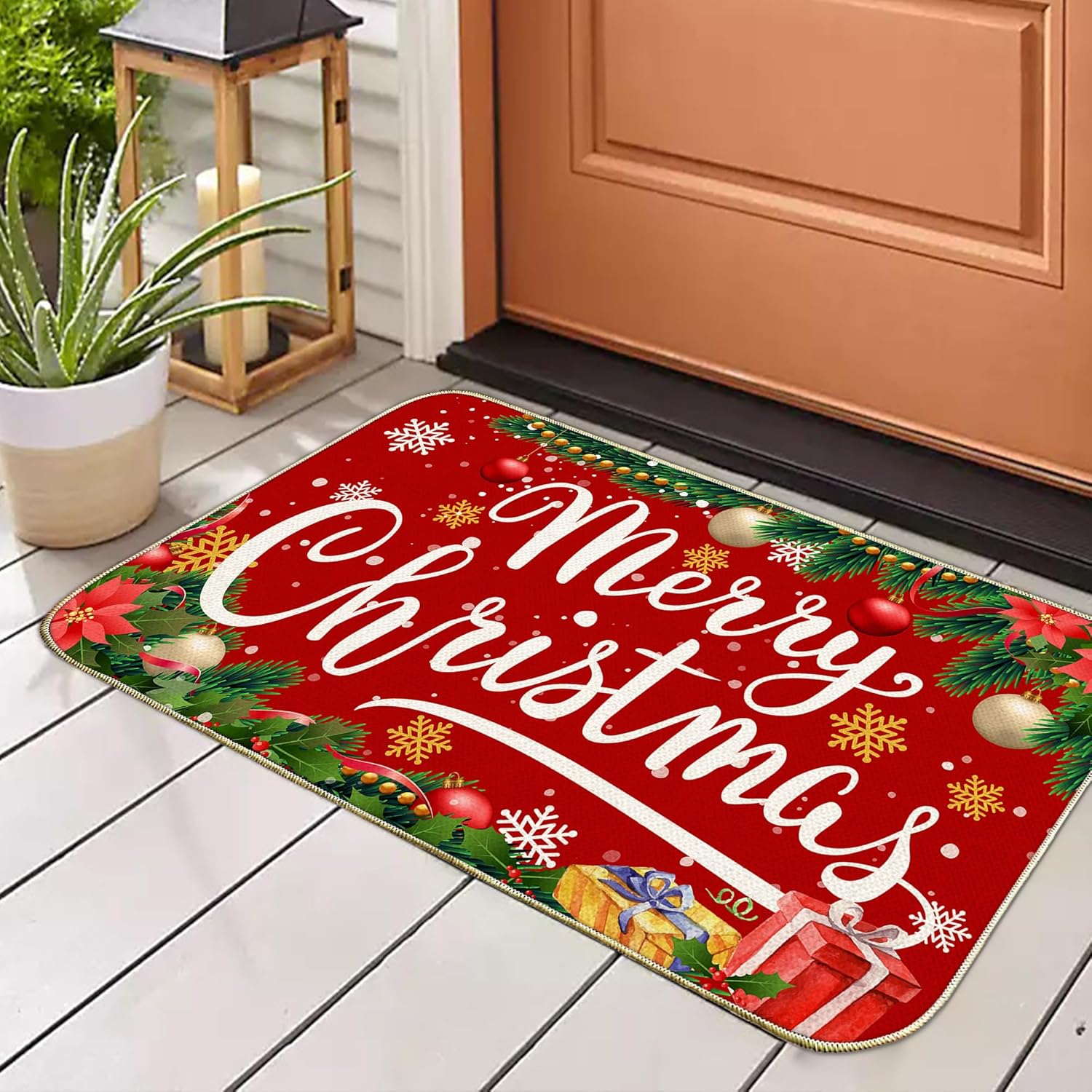 Unibyby Christmas Door Mat Outdoor 17x29 Inch