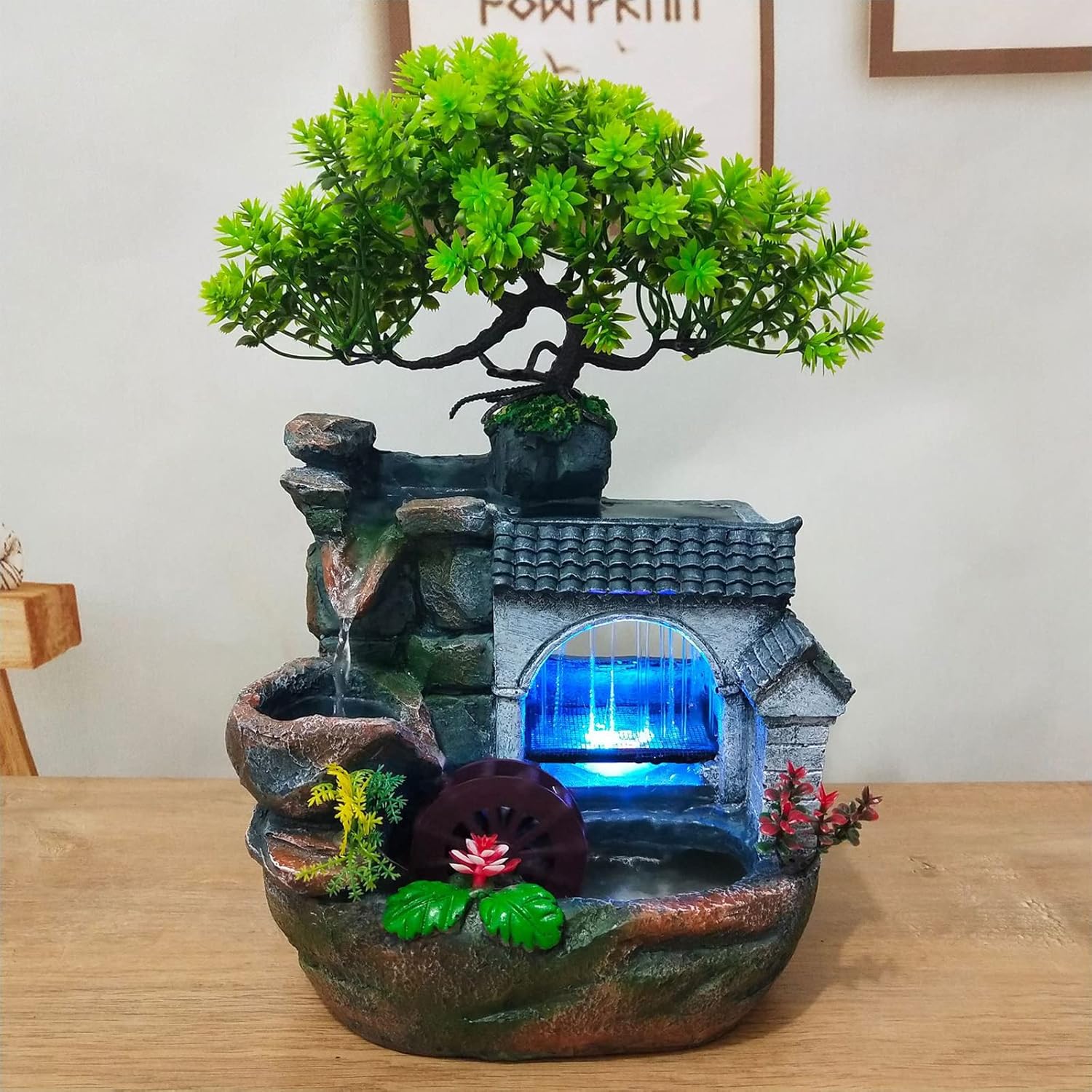 Indoor Decor Tabletop Water Fountain with LED Light