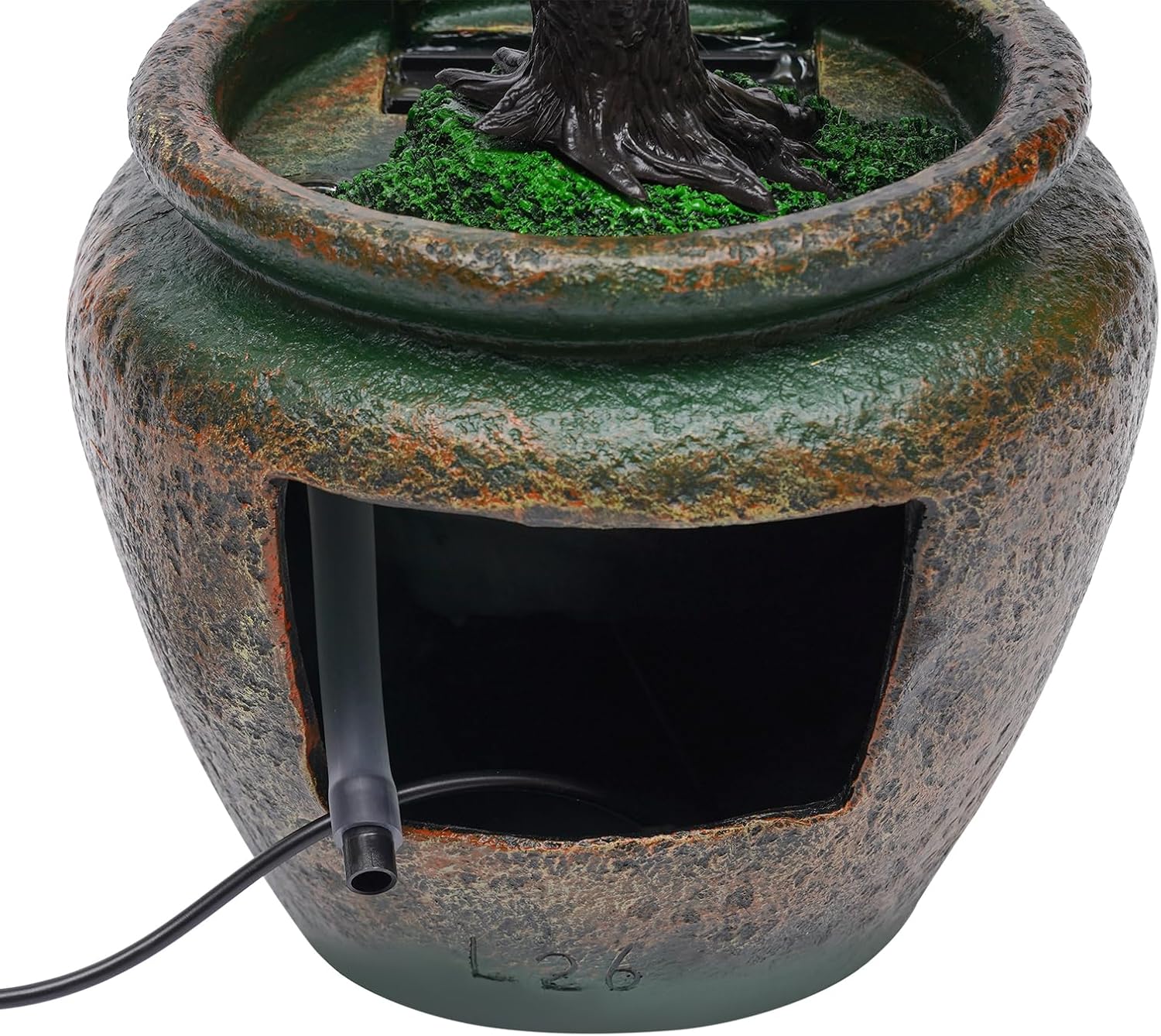 WUSILILU Tabletop Water Fountain with LED Light