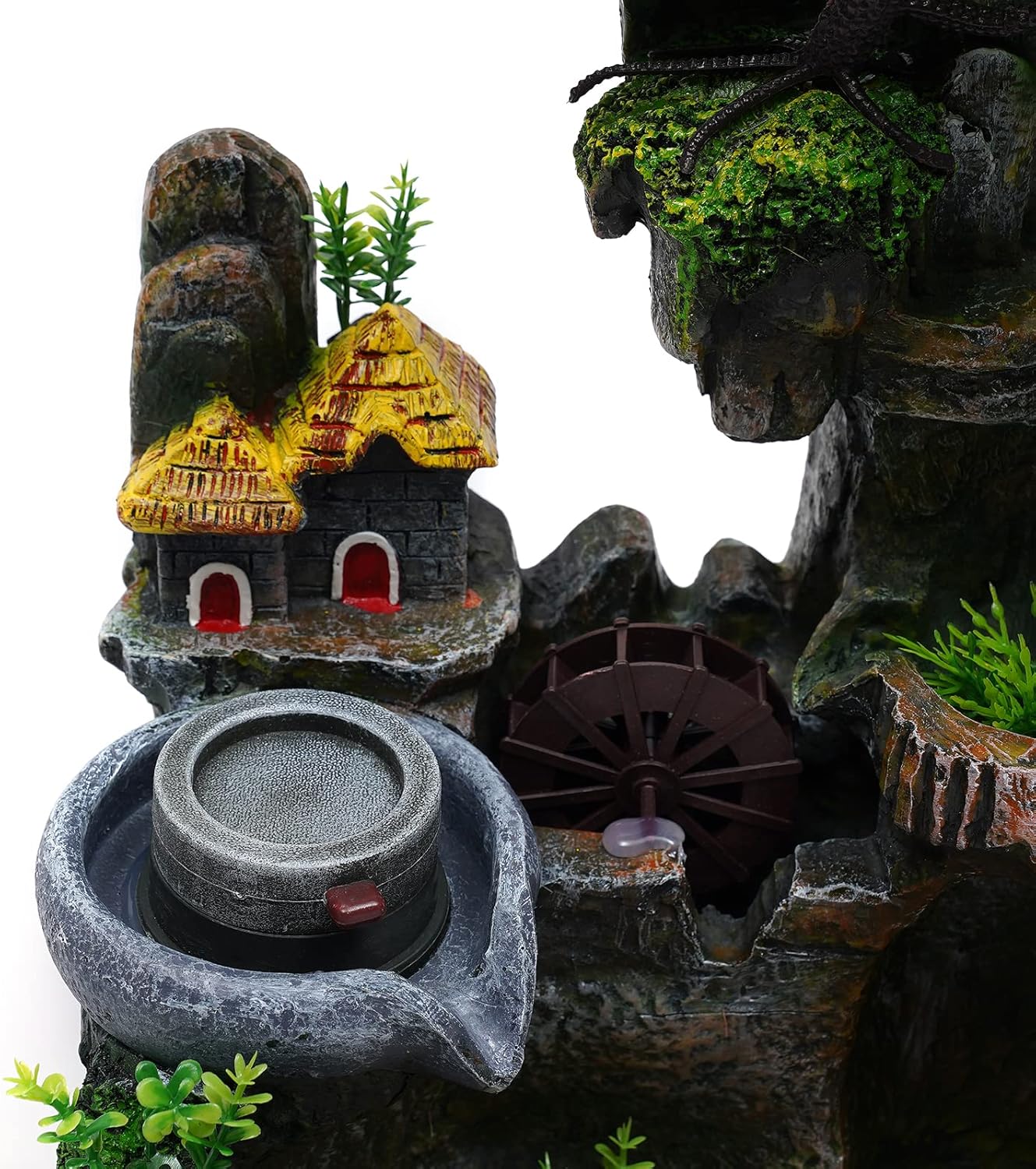Ageanbri Tabletop Fountain with Aquarium and Plants