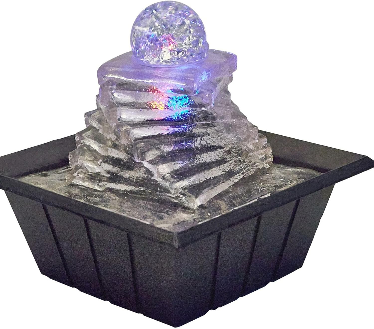 Serene Indoor Water Fountain with LED Light for Relaxation