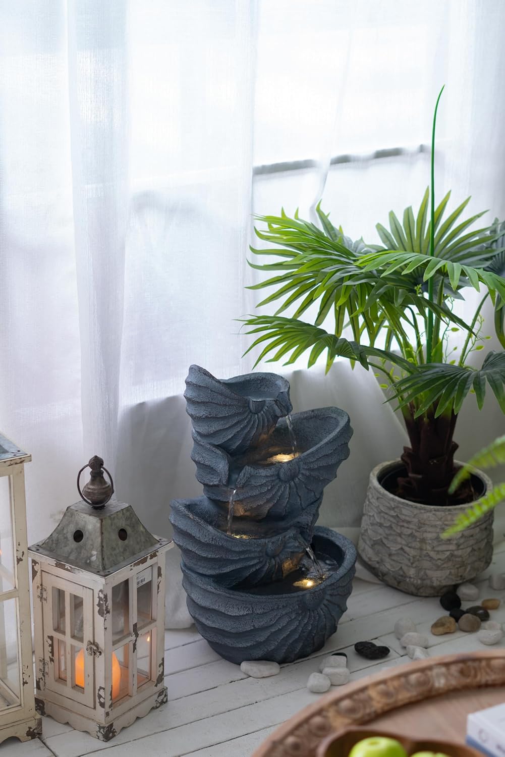 Nautilus Shell Decorative Water Fountain for Indoor and Outdoor Use