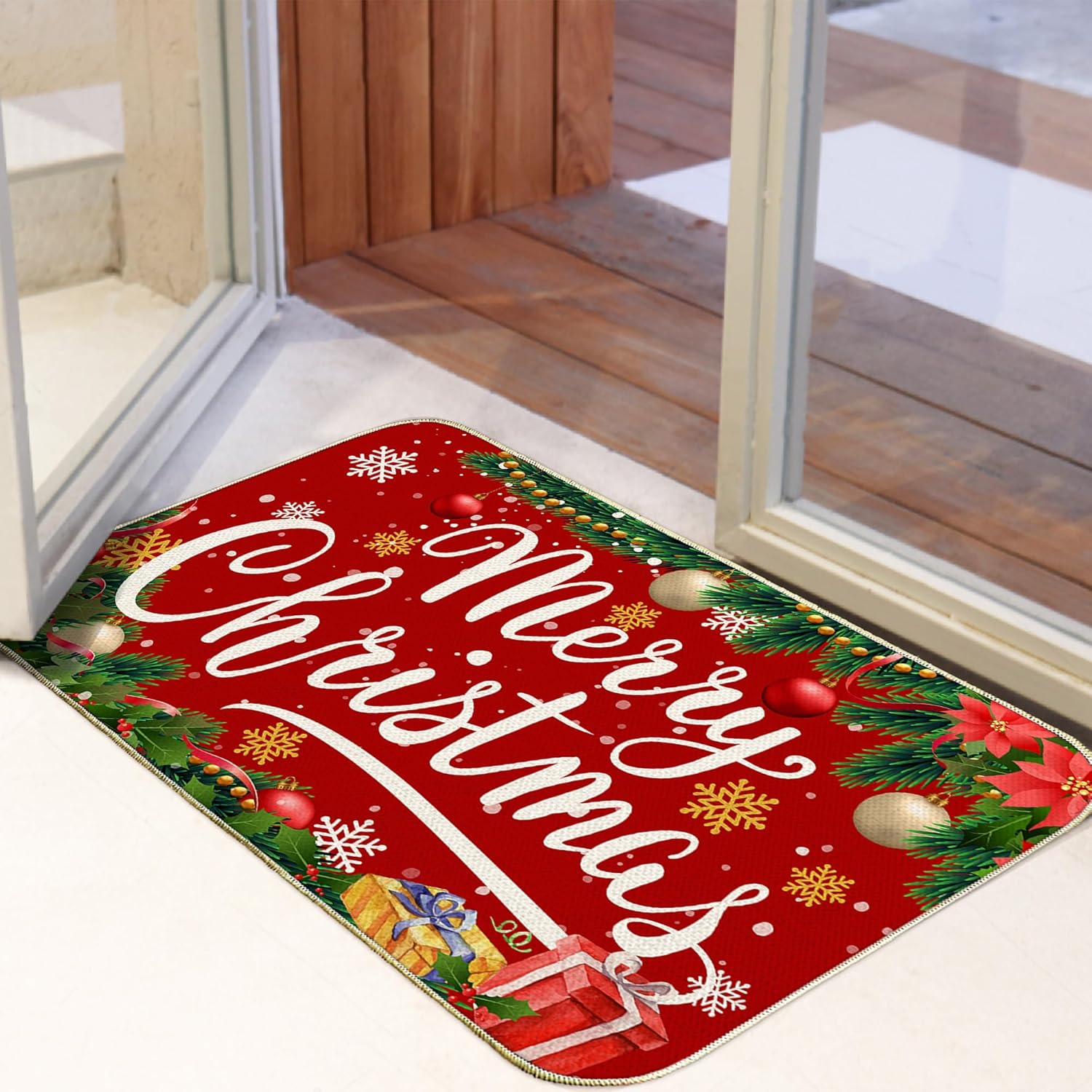 Unibyby Christmas Door Mat Outdoor 17x29 Inch