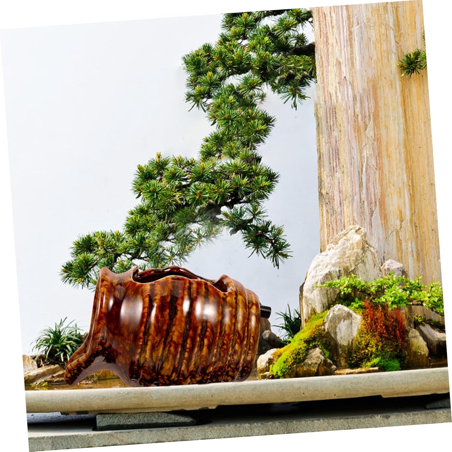 BESTYASH Ceramic Jar Water Fountain Decor for Home and Garden