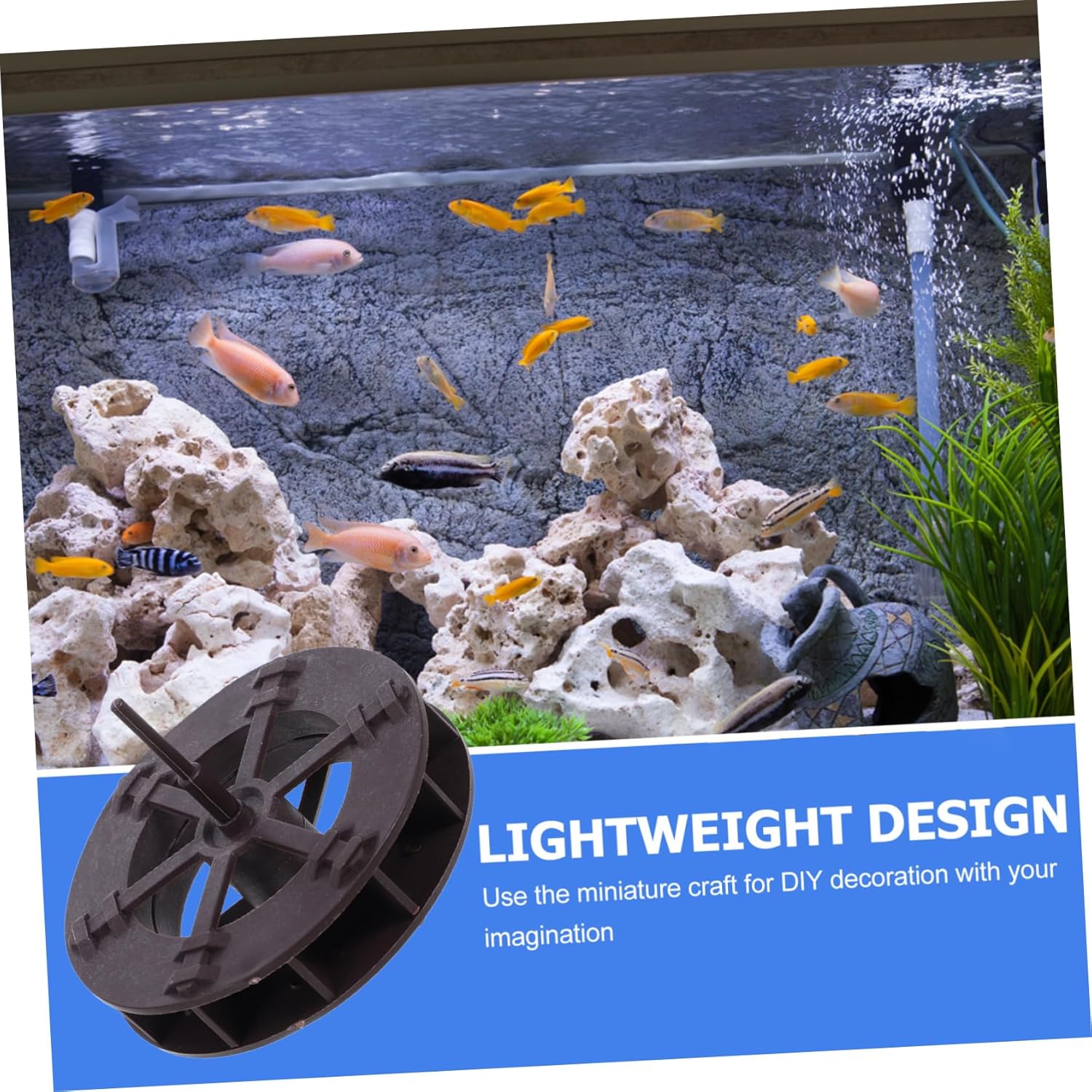 PRETYZOOM 2pcs Mini Water Wheel Fountain Decor for Home Aquarium Tabletop Garden