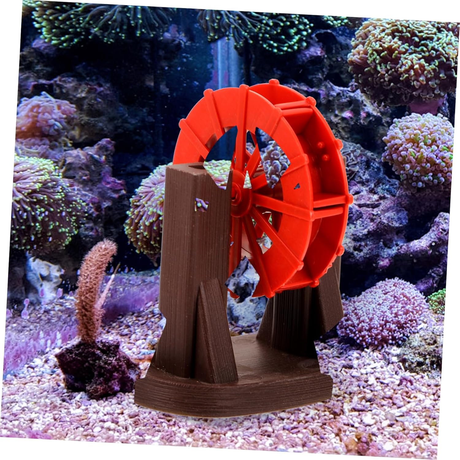 Vintage Style Micro Water Wheel Fountain Decor for Fish Tank and Zen Garden
