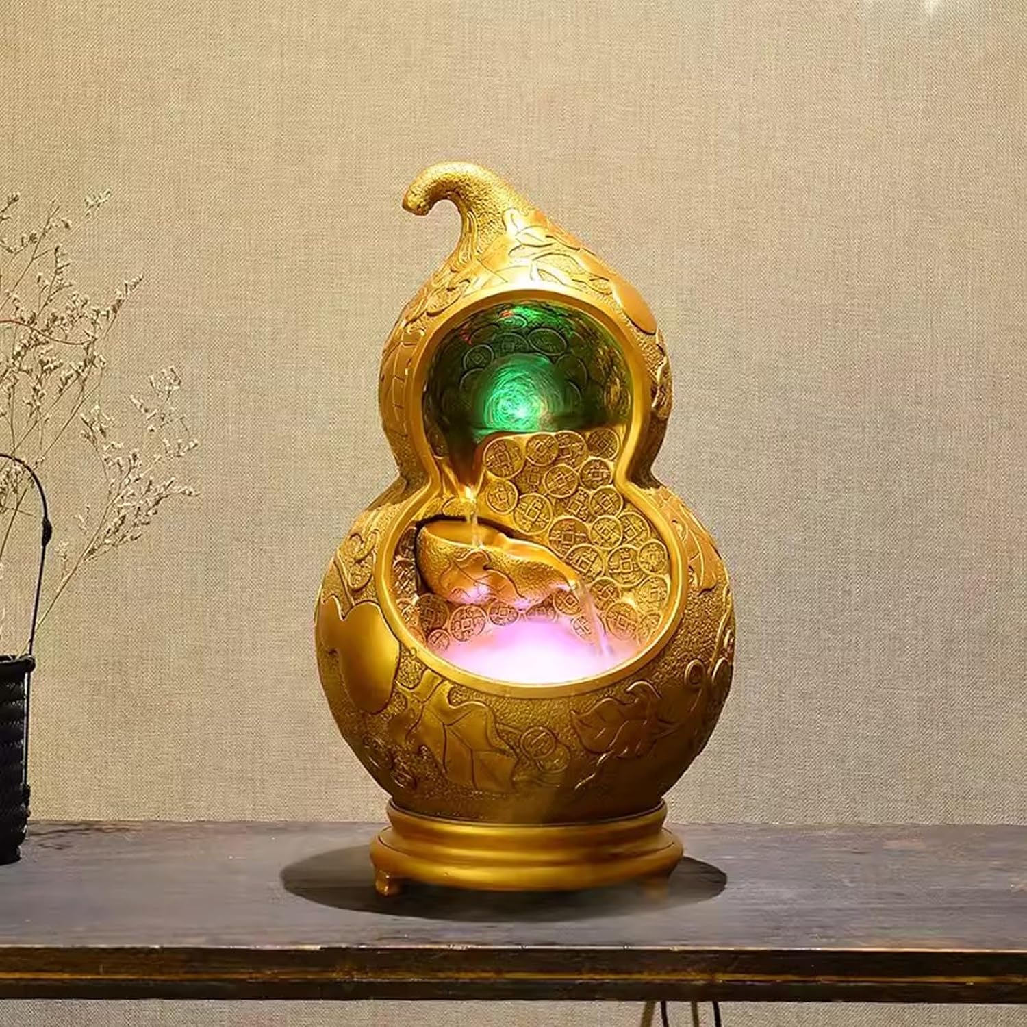 Elegant Desktop Water Fountain with LED Lights