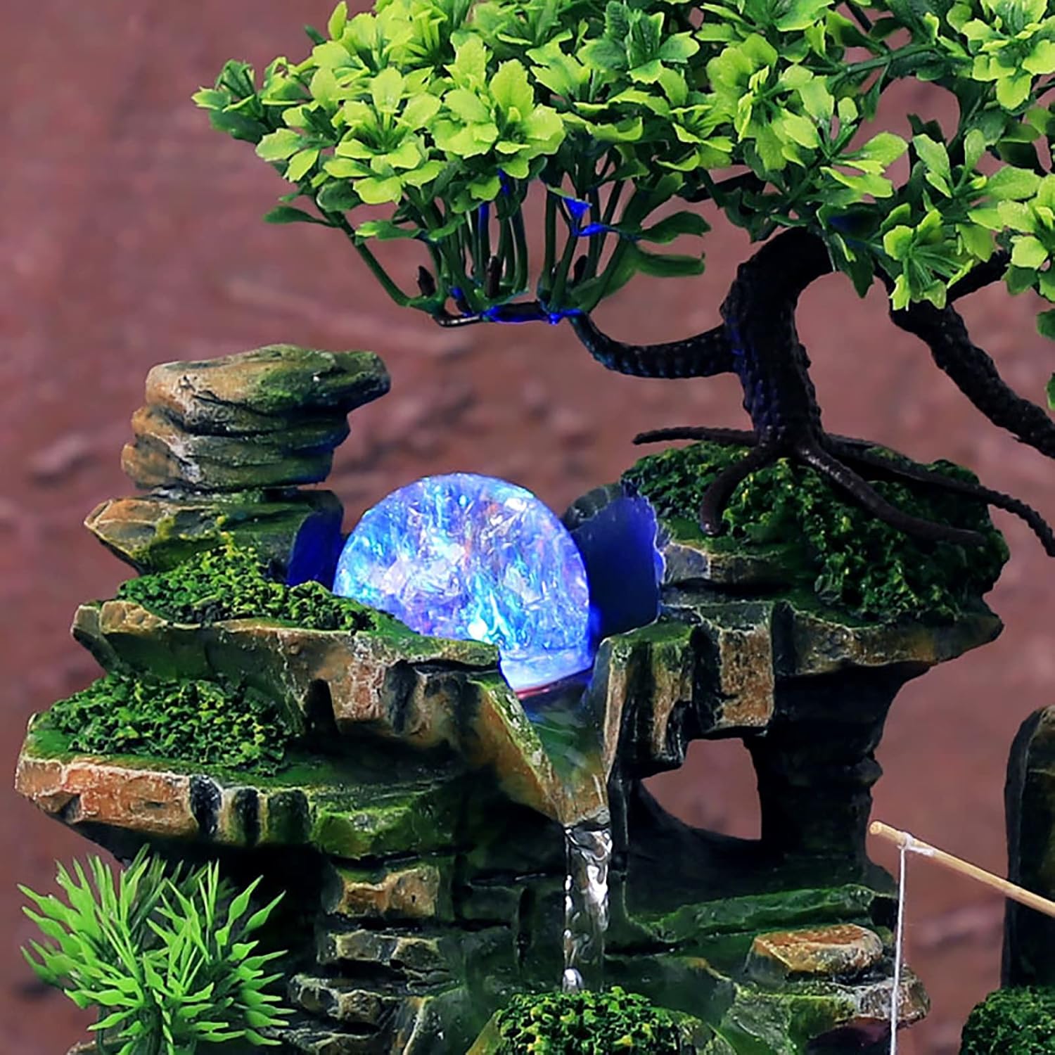 Stylish Rockery Tabletop Fountain with LED Light