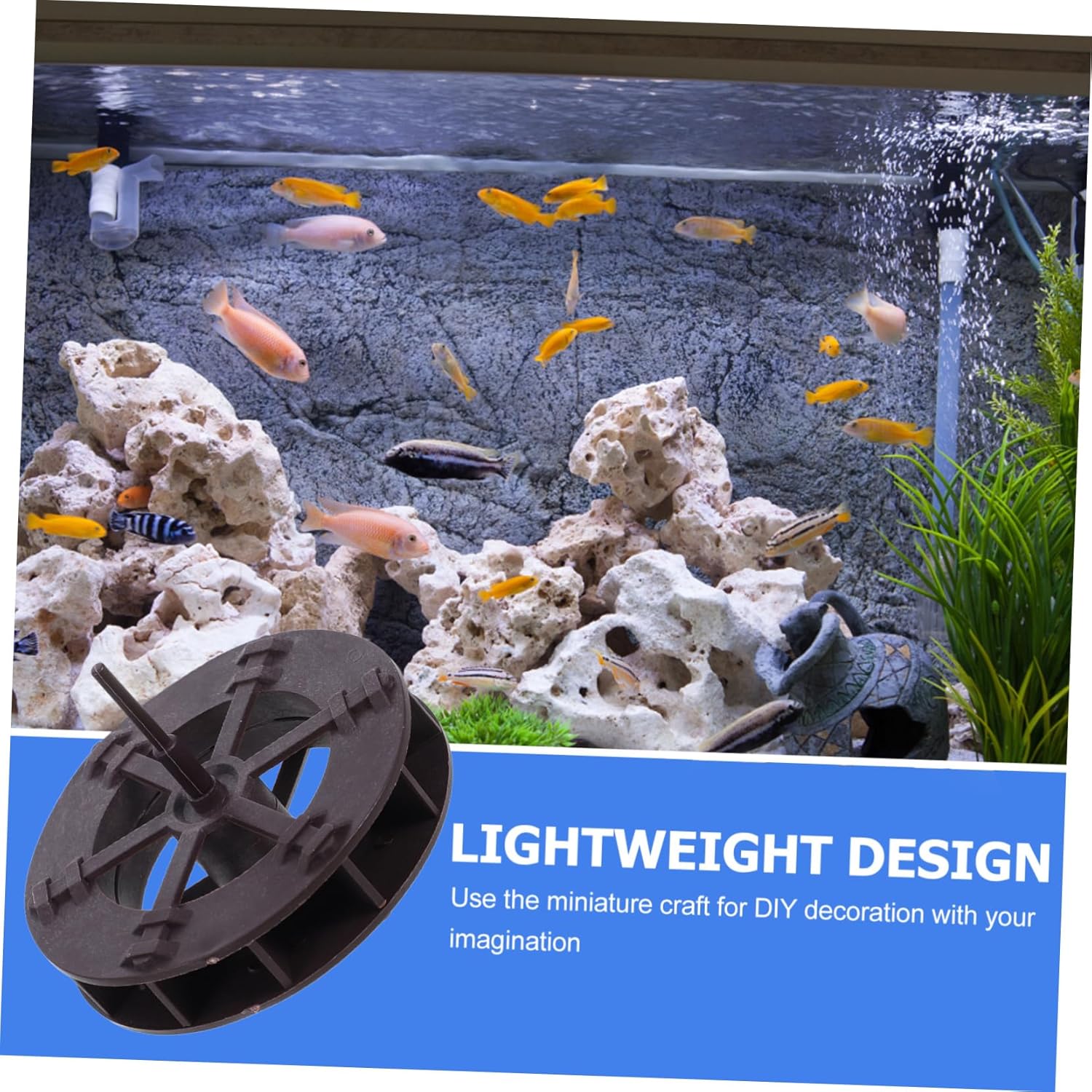 2pcs Mini Water Wheel Fountain Decor DIY for Fish Tank and Desktop