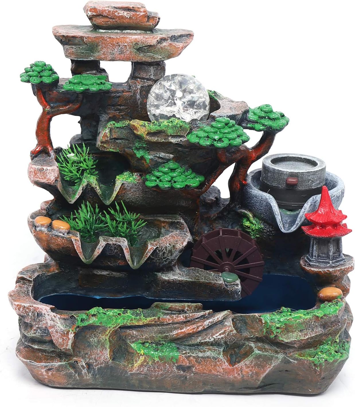Mini Indoor Waterfall Rockery Fountain for Home Office Desk Decoration