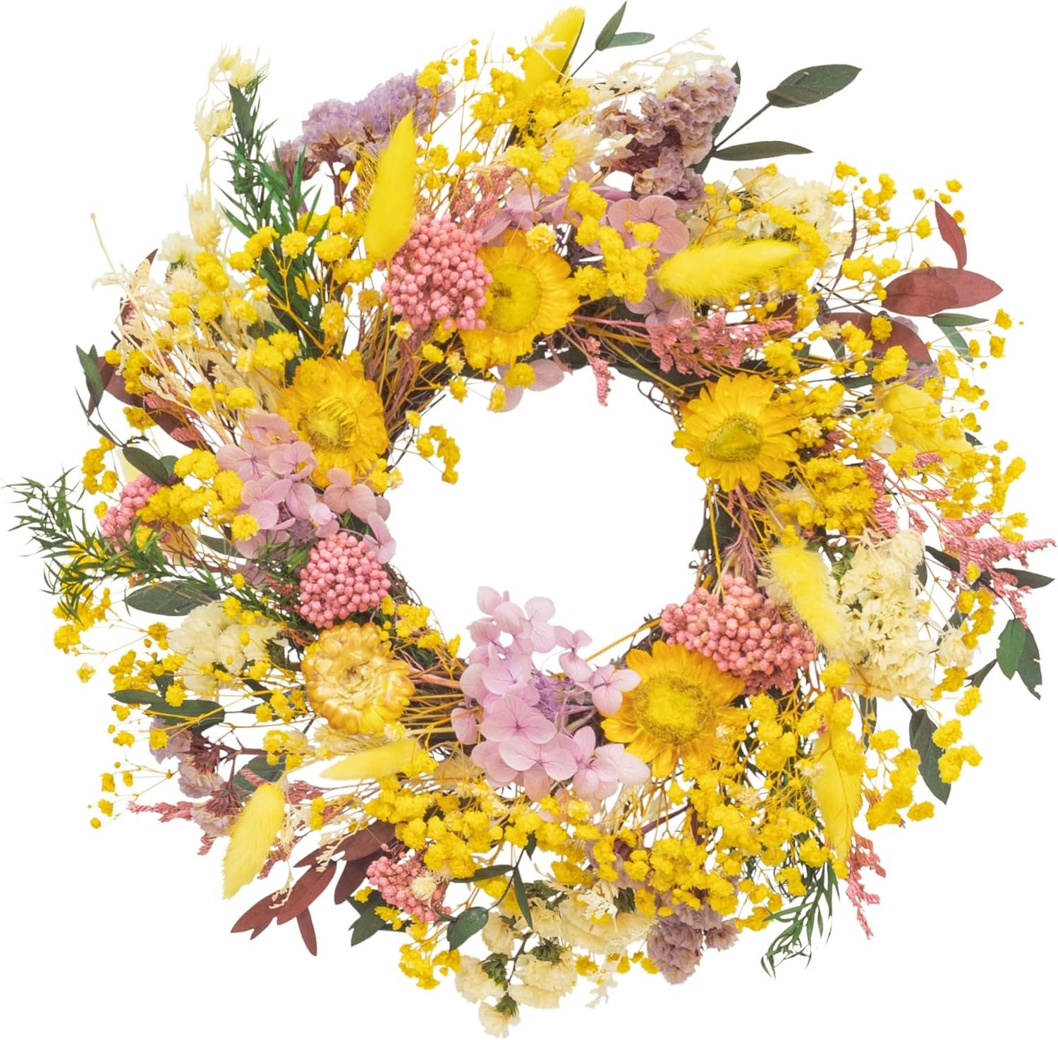 KI Store Natural Dried Flowers Wreath 10 Inch Table Centerpiece