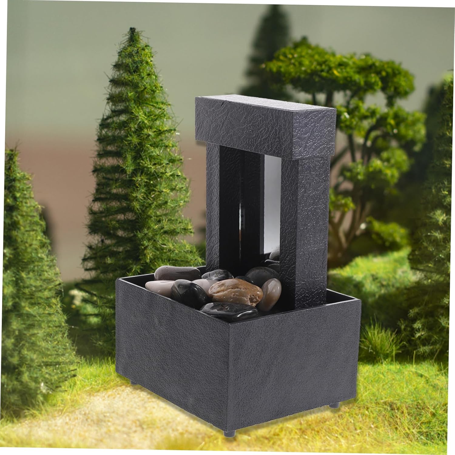 SOLUSTRE Running Water Ornament Desktop Fountain Zen Decor for Home Office Bedroom