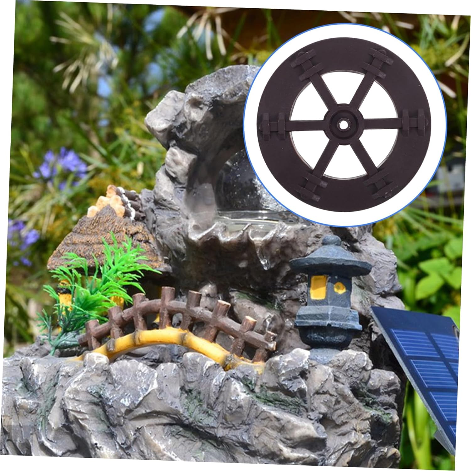 2pcs Micro Water Wheels for Mini Landscape Decorations