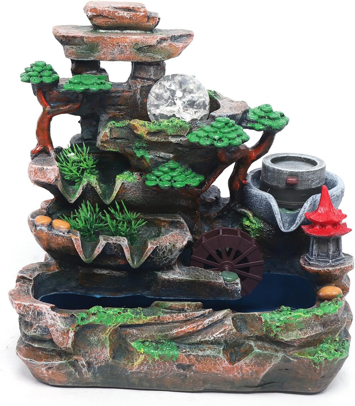 DYRABREST Tabletop Rockery Fountain with LED Light