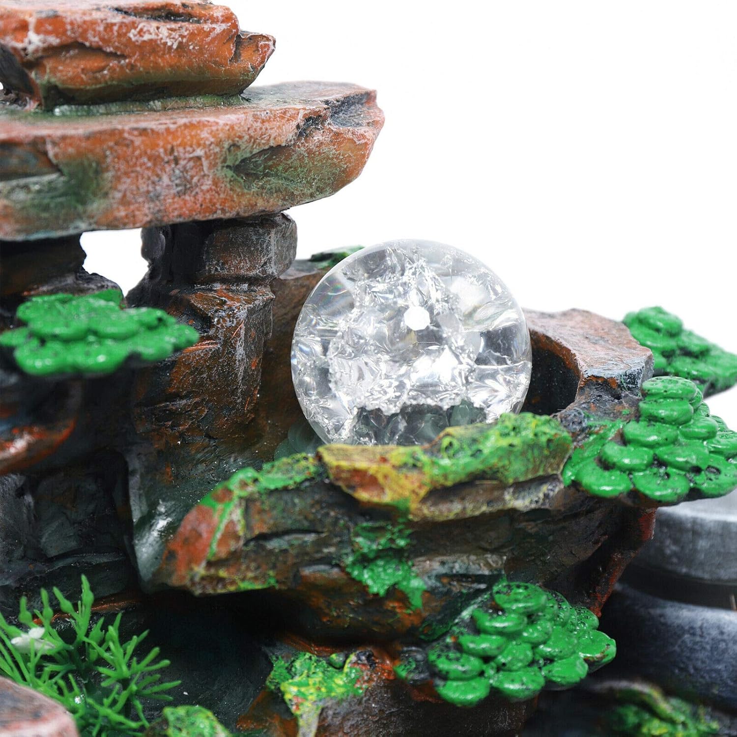 DYRABREST Tabletop Rockery Fountain with LED Light