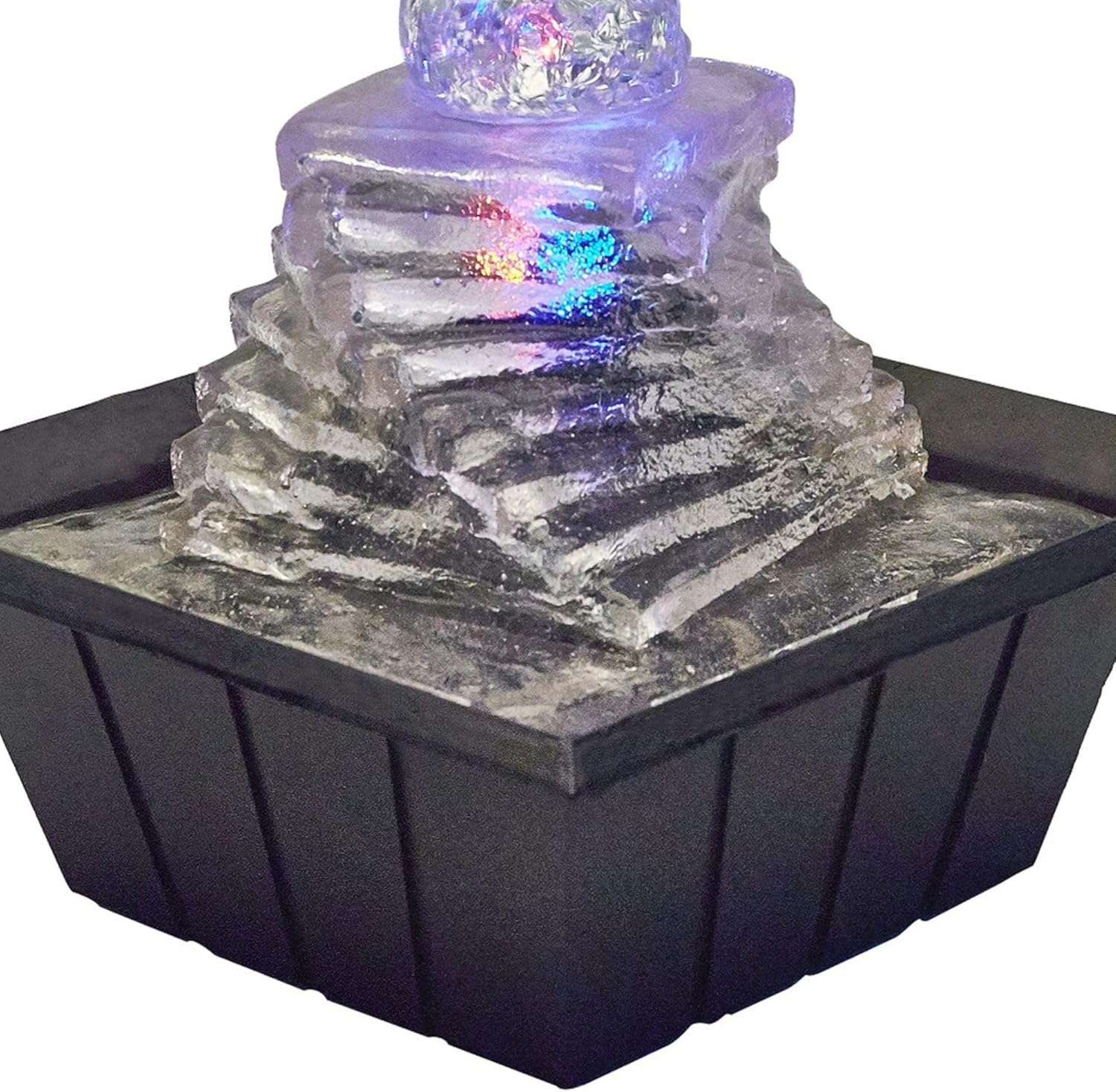 Serene Indoor Water Fountain with LED Light for Relaxation
