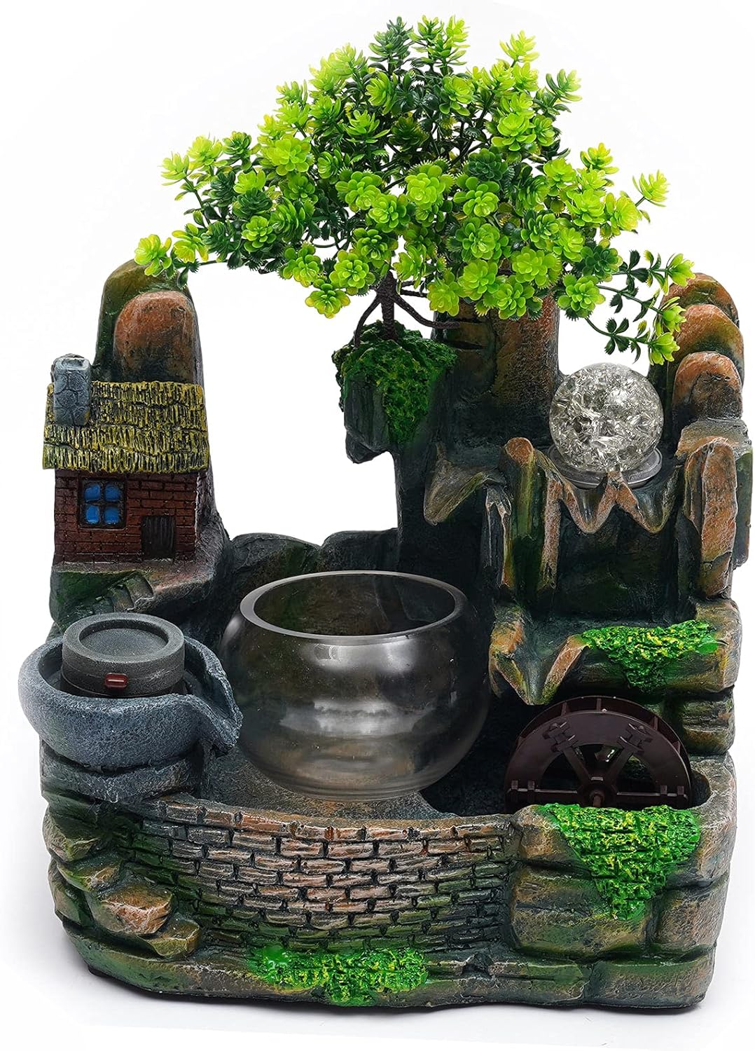 Indoor Tabletop Water Fountain with LED Light and Mist