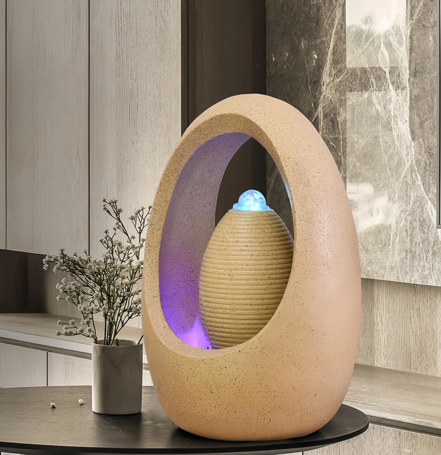 Fengshui Caishen Tabletop Water Fountain for Meditation and Relaxation 1