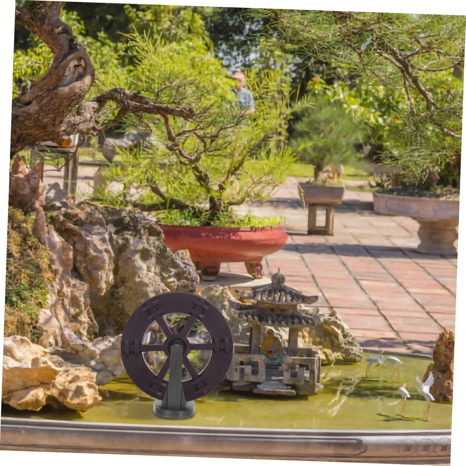 2pcs Mini Water Wheel Fountain Decor DIY for Fish Tank and Desktop