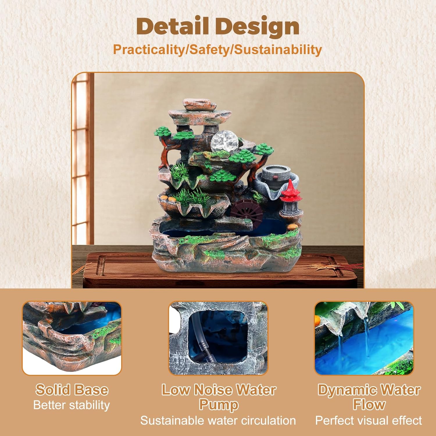 Indoor Rockery Water Fountain with Atomization Effect