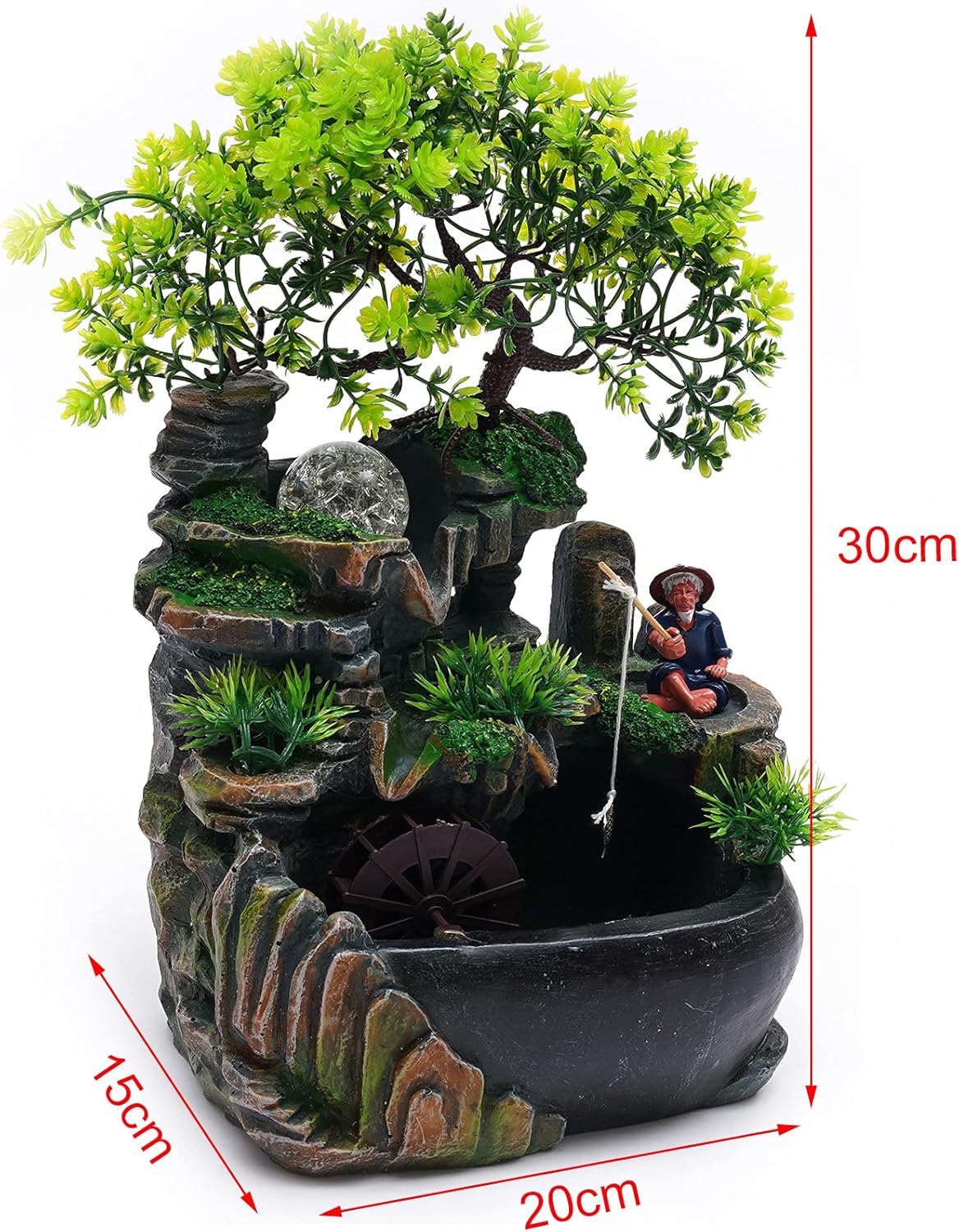 118 Inch Tabletop Rockery Fountain With LED Light