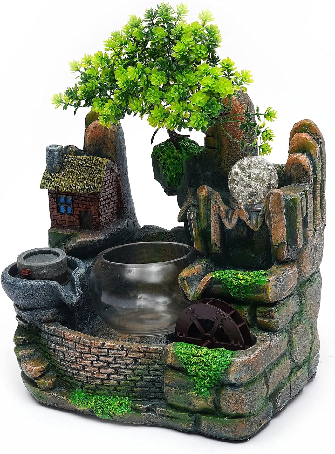 Stress Relief Desktop Fountain with LED Light and Mist