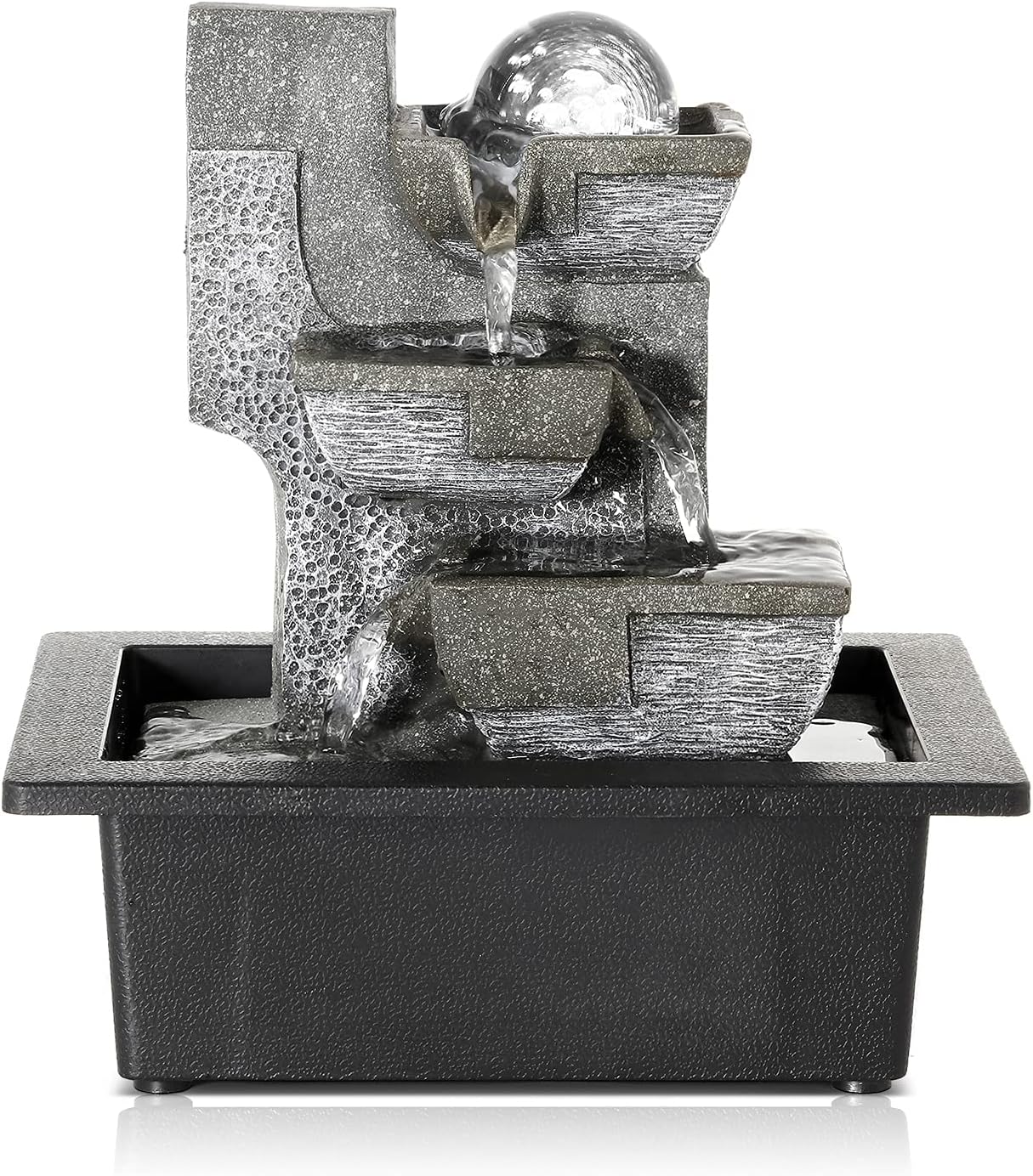 Dyna-Living Indoor Tabletop Water Fountain with LED Lights