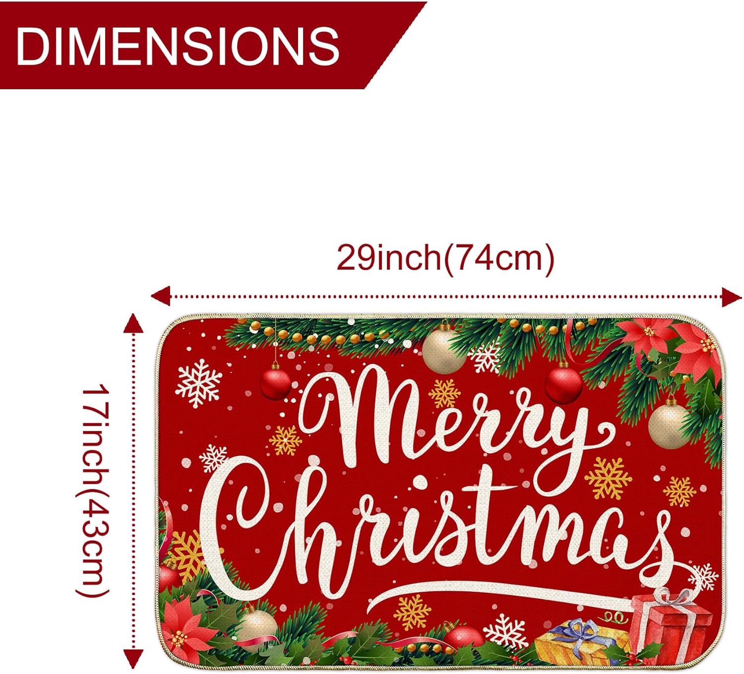 Unibyby Christmas Door Mat Outdoor 17x29 Inch