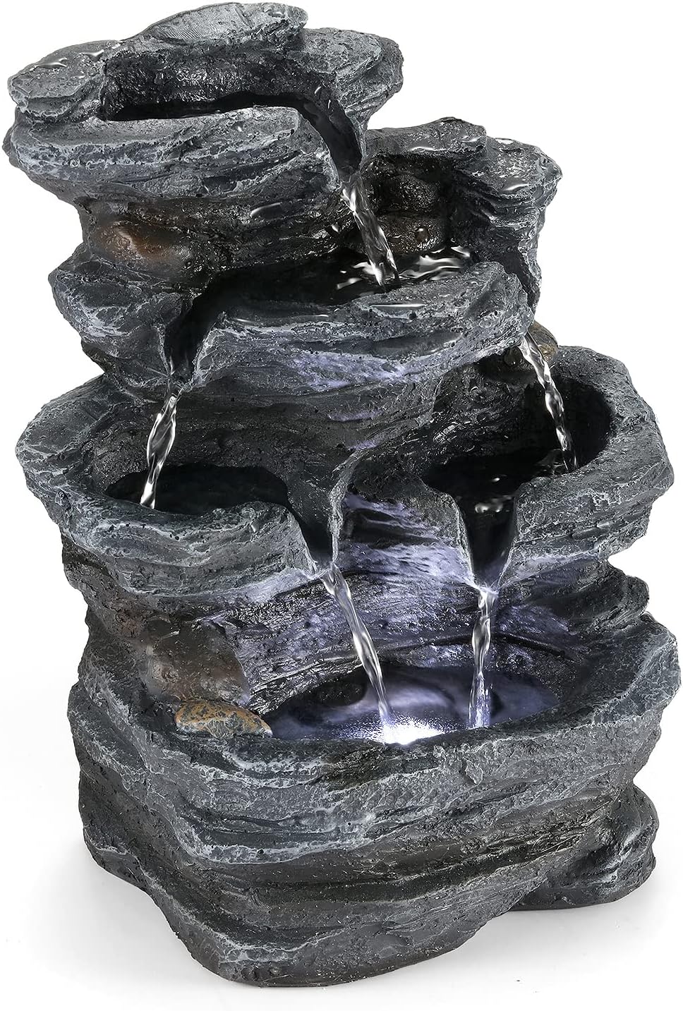 WicheMi Indoor Waterfall Fountain with LED Light 1