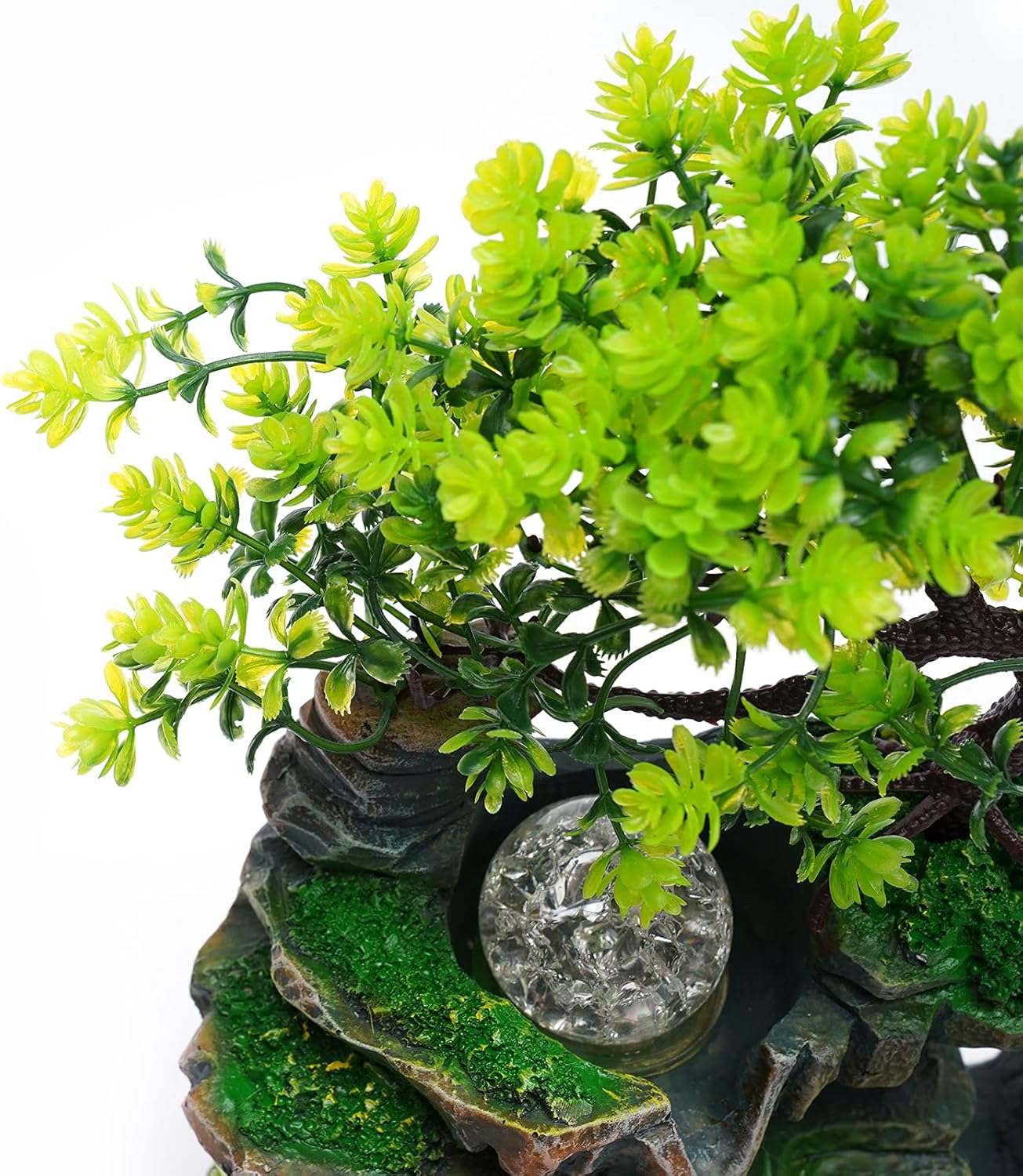 Modern Tabletop Water Fountain with LED Lights for Home Office Decor