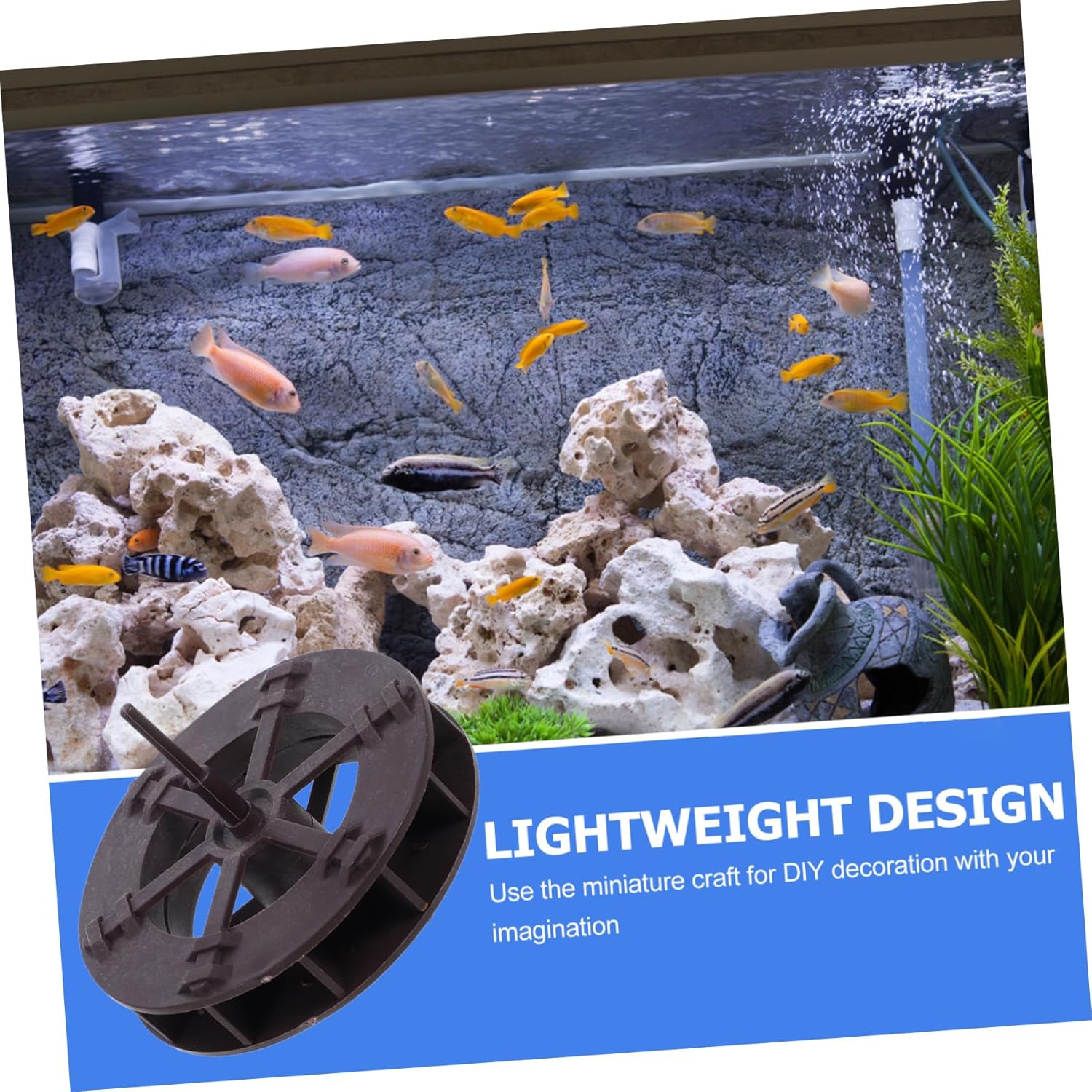 Cabilock 2pcs Rotating Water Wheel Fountain Decor